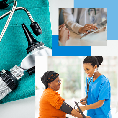 Collage of healthcare workers