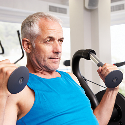 man over 50 working out 