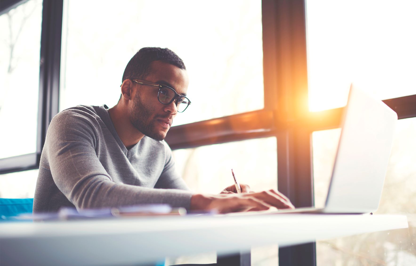 Man working at desk