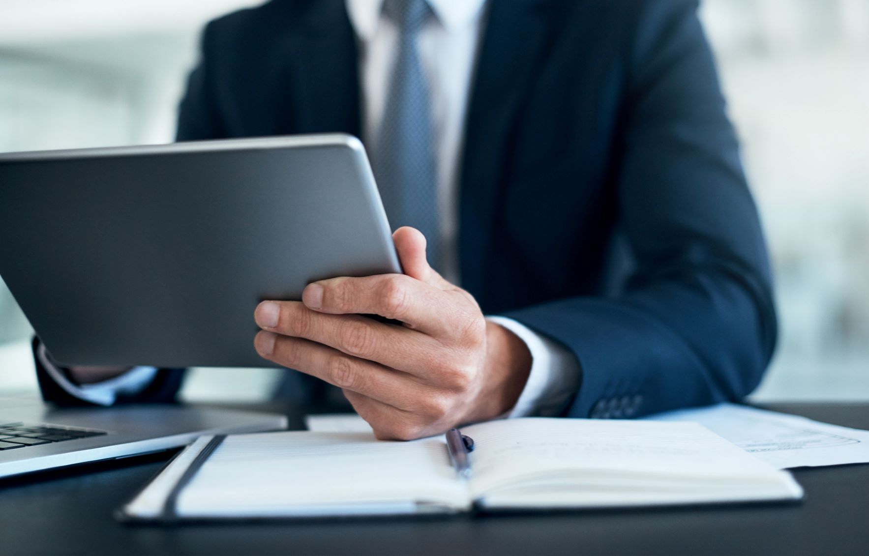 Man holding a tablet
